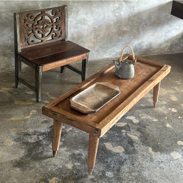 Coffee Table with Tapered Legs in Antique Teak, 1980s For Sale - Image 17 of 18