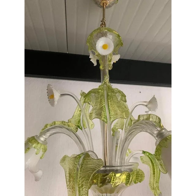 Floral Green Leaves and Milky Calle Chandelier from Simoeng For Sale - Image 9 of 11