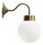 French White Mat Opaline Glass and Brass Sconce For Sale