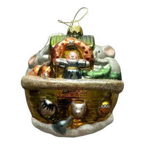 Vintage Attributed to Christopher Radko Noah Vacancy Ark Christmas Bible Animal Boat Ship Sea Ornament