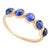 Blue Sapphire Bezel Set Band Stacking Ring in 14k Solid Yellow Gold Size 4 For Sale
