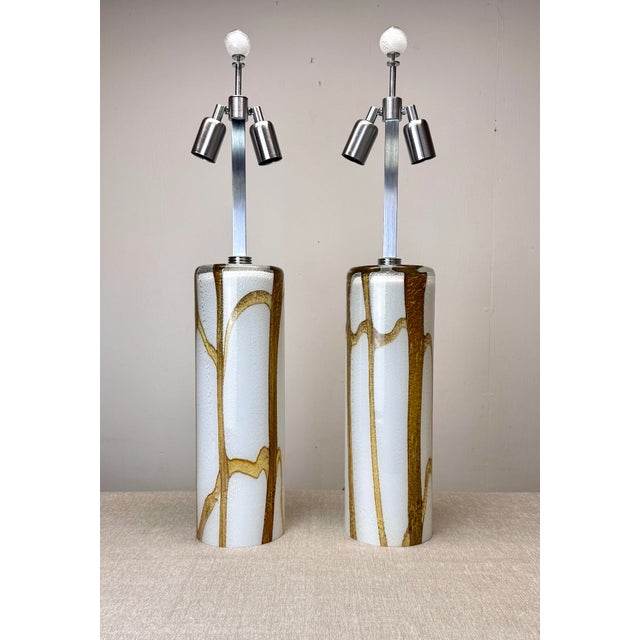 Modern Murano Glass “ Lavica” Table Lamp Pair by Thomas Fuchs / Otium For Sale - Image 9 of 12