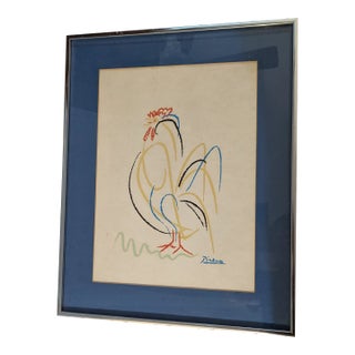 Vintage 1960s Picasso Heavy Ink Lithograph, Framed For Sale