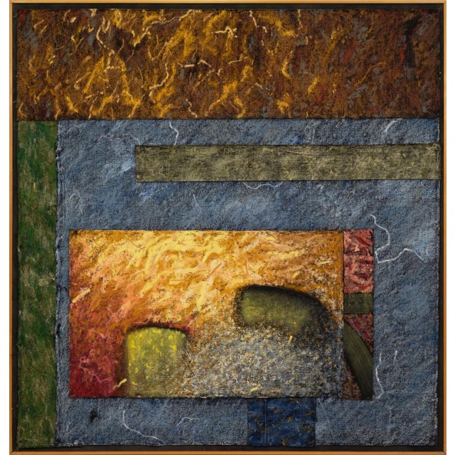 Nanette Carter Segments of Time 1992 Oil Stick on Canvas Abstract Collage Framed For Sale