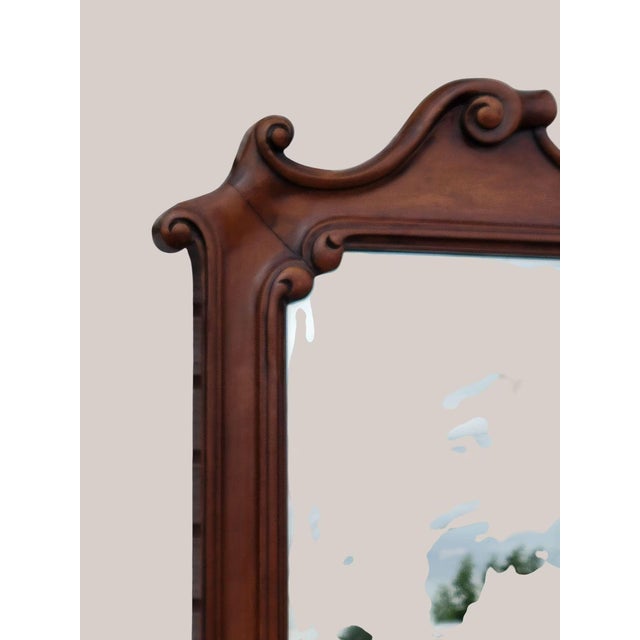 1960s 20th Century Italian Beechwood Carved Wall Mirror For Sale - Image 5 of 9