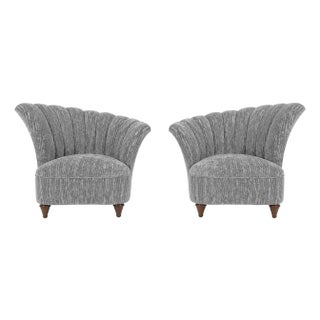 MCM Asymmetrical Lounge Chairs Newly Reupholstered - 2 For Sale