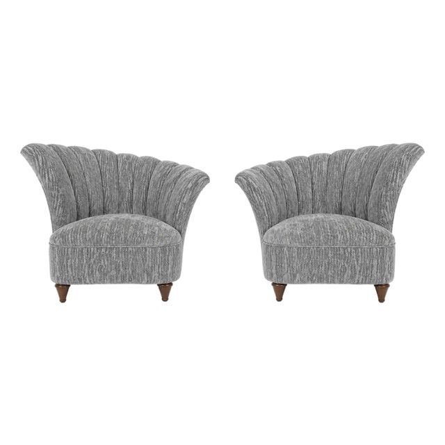 MCM Asymmetrical Lounge Chairs Newly Reupholstered - 2 For Sale