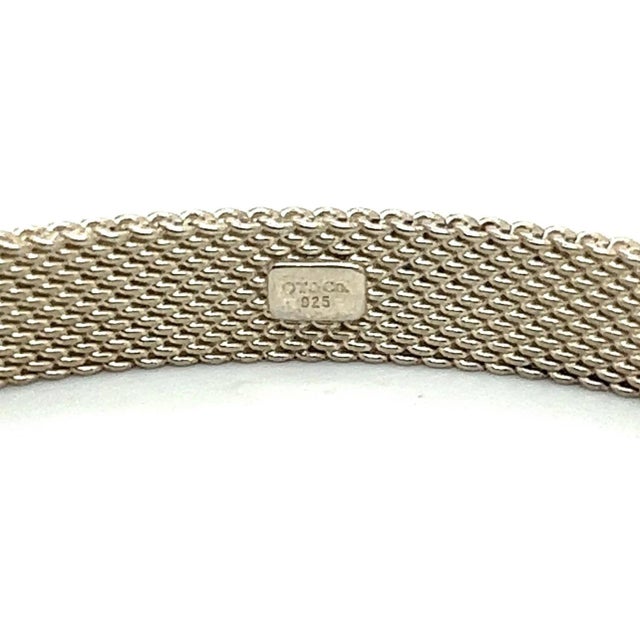 Tiffany and Co. Tiffany & Co Estate Somerset Hard Bangle M 7.5" Silver 6.5 mm Height For Sale - Image 4 of 7