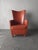 Postmodern Vintage Italian Sculptural High-Back Leather Armchair For Sale - Image 3 of 10
