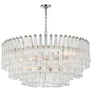 Julie Neill for Visual Comfort Signature Lorelei X-Large Chandelier in Polished Nickel with Clear Glass For Sale