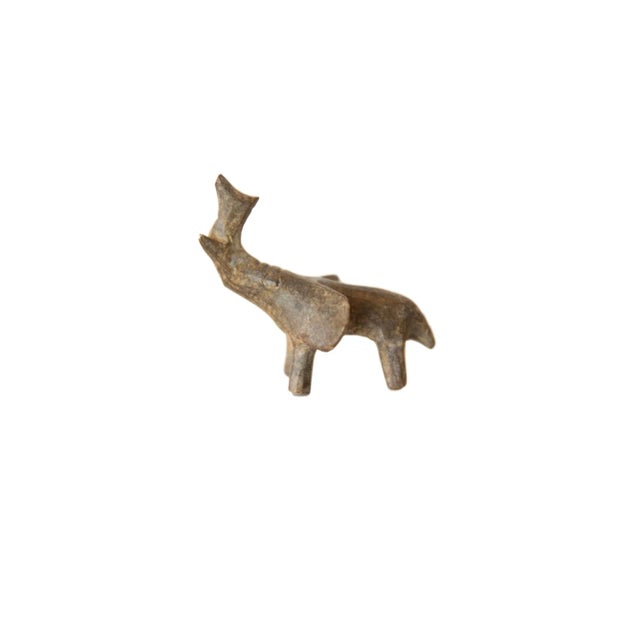 Metal Vintage African Mini Bronze Elephant For Sale - Image 7 of 7