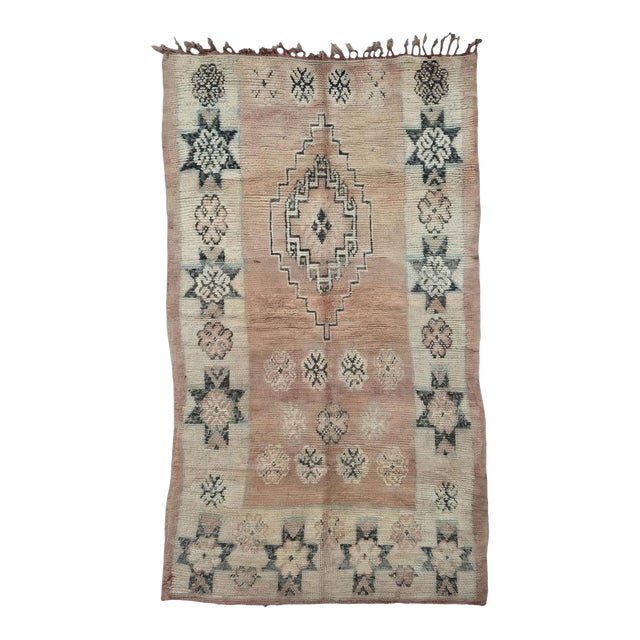 Soft Blush Moroccan Rug - 9.7 X 5.3 Ft For Sale