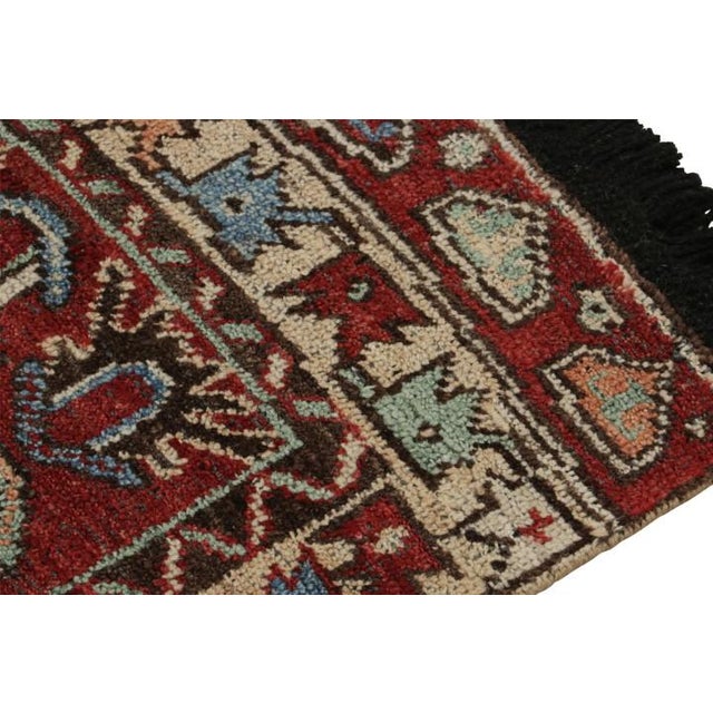 Traditional Rug & Kilim’s Twin Tribal-Inspired Rugs in Red With Geometric Patterns For Sale - Image 3 of 7