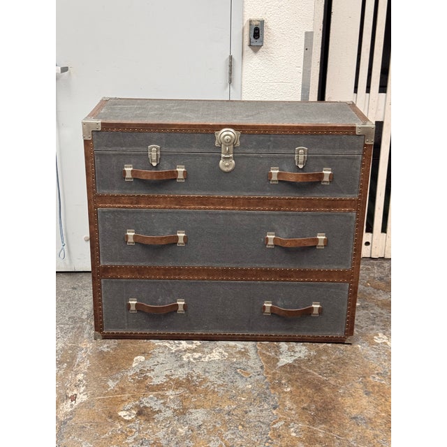 Restoration Hardware Eldon Steamer Trunk Dresser For Sale - Image 9 of 12