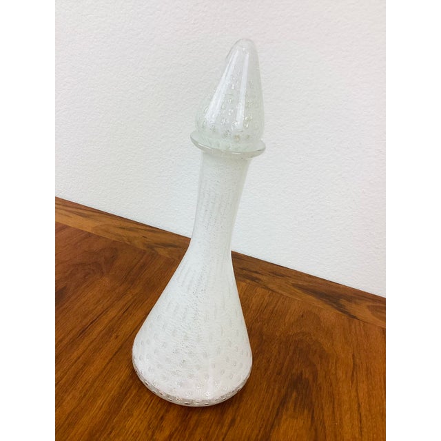Mid-Century Modern Vintage 1960s White Murano Art Glass Decanter / Vessel For Sale - Image 3 of 8