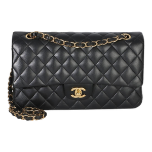 Black Quilted Lambskin Medium Classic Double Flap Bag