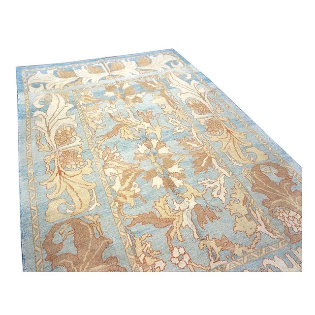 21st Century Turkish Donegal Oushak 8x11 Blue, Ivory, & Clay Area Rug #1140682 For Sale - Image 4 of 11