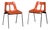 Set of Mid-Century Modern Orange Plastic and Chrome Chairs from Plasson, 1960s For Sale