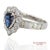 Gia Certified Platinum 900 Blue Sapphire and Natural Diamond Ring, Size 6.25 For Sale - Image 4 of 13