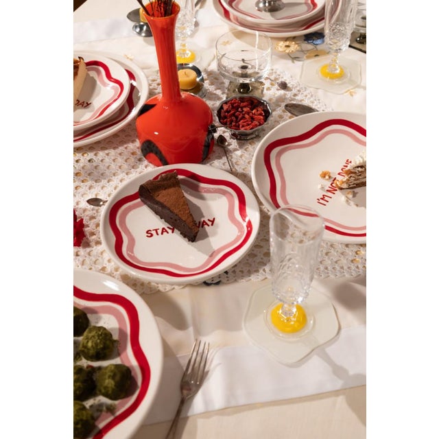 Contemporary Talk of the Table Artisanal Dinner Plates - Set of 4 For Sale - Image 3 of 13