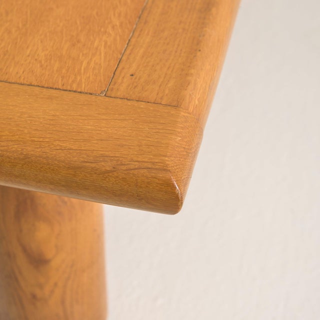 Mid-Century Modern Vintage Italian Solid Oak Square Coffee Table For Sale - Image 3 of 11