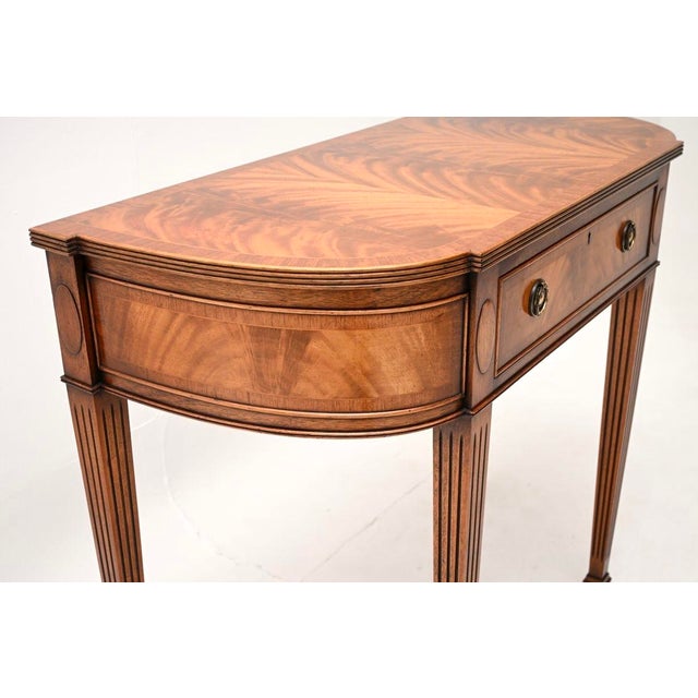 Wood Antique Georgian Inlaid Console Table, 1930 For Sale - Image 7 of 11