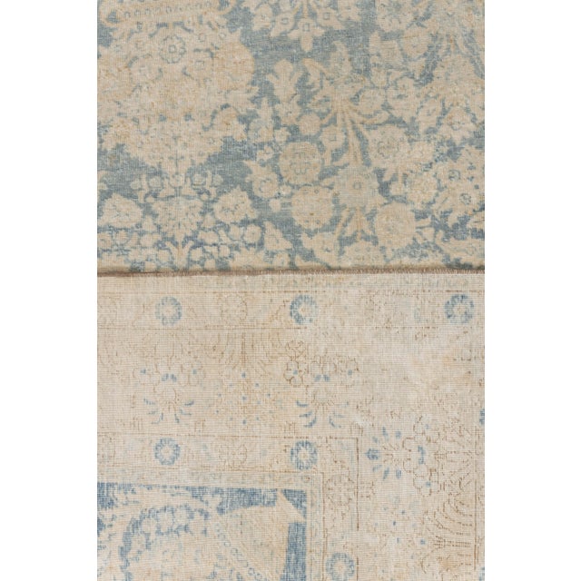 Textile 1920s Blue Subdued Tabriz Rug 6'7 X 9'7 For Sale - Image 7 of 10