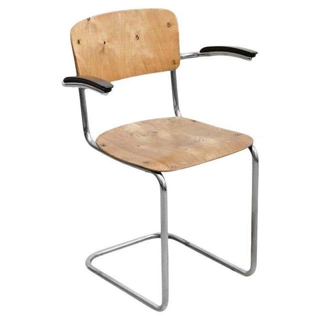 Bauhaus Rationalist Tubular Chair in Wood and Metal, 1930 For Sale - Image 10 of 10