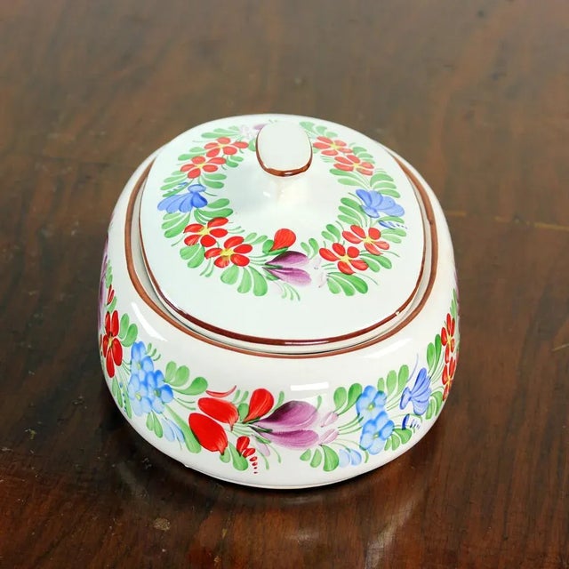 1970s Vintage Czechoslovakian Folk Design Ceramic Vase & Bowl Set from Chodovia Domažlice, 1974, Set of 2 For Sale - Image 5 of 10