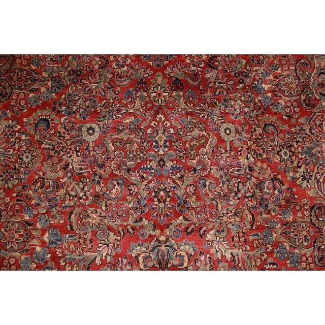 Textile Antique Middle Eastern Hand-Knotted Sarough Rug For Sale - Image 7 of 10