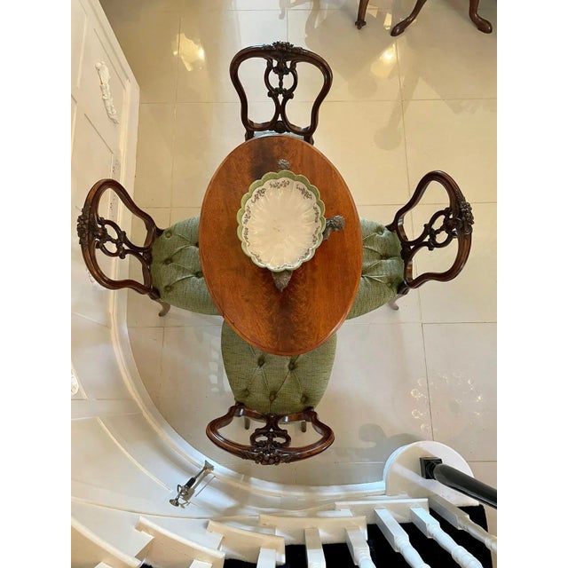 Antique Victorian French Carved Walnut Side Chairs, Set of 4 For Sale - Image 6 of 18