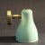 Mid-Century Modern Brass and Green Adjustable Wall Lamp, 1950s For Sale - Image 6 of 11