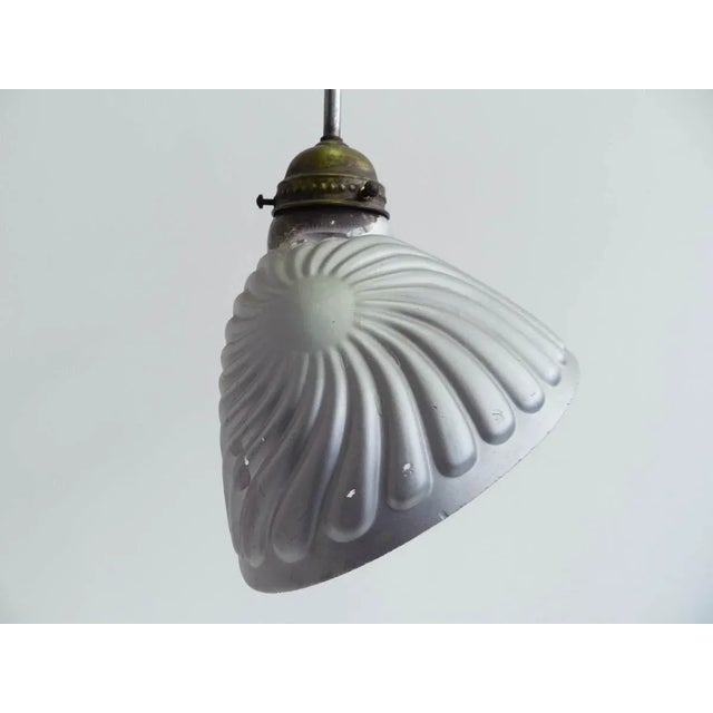 Diagonal Cut Mirrored Silver Glass Lamp from B & J, 1940s For Sale - Image 4 of 8