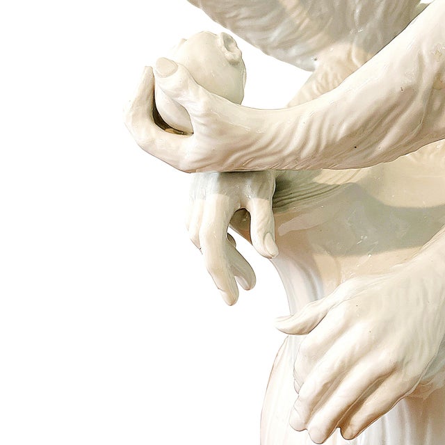 White Vintage Blanc De Chin Ceramic Monkey in the Style of Meissen For Sale - Image 8 of 9