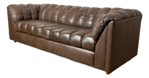 Vintage 1980's Brown Leather Sofa