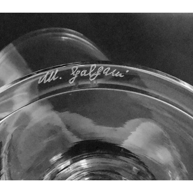 1980s Art Deco Italian Crystal Table Centerpiece Bowl For Sale - Image 10 of 13