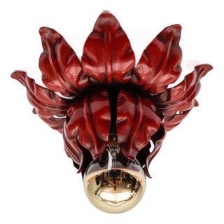 Red Florentine Ceiling Lamp from Kögl, Germany, 1960s For Sale