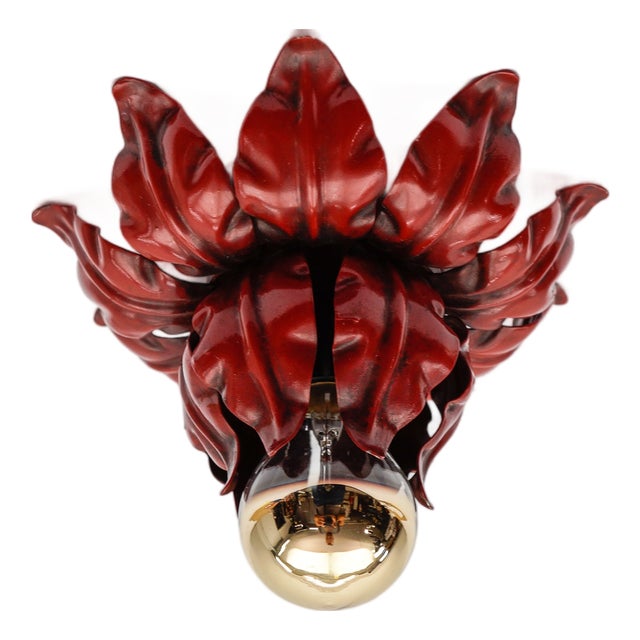Red Florentine Ceiling Lamp from Kögl, Germany, 1960s For Sale