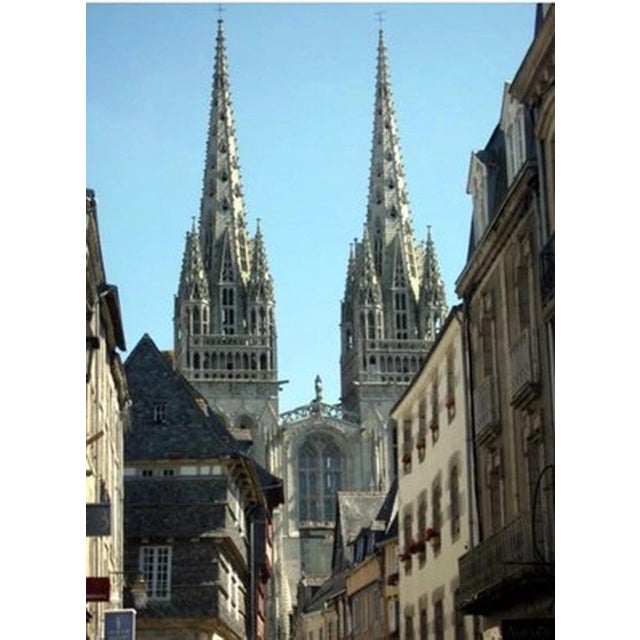 St. Corentin Cathedral in Quimper, Brittany, France, Oil Painting on Plywood For Sale - Image 9 of 13
