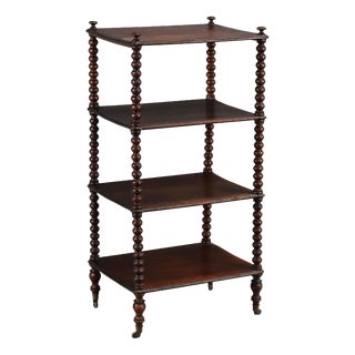 Walnut and Stained Oak Etagere For Sale