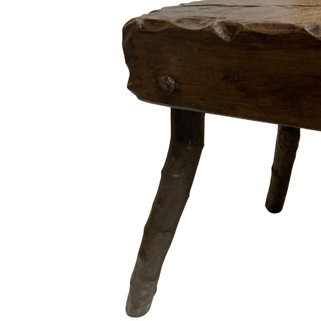 Brutalist Wabi Sabi Tree Branch Low Stool, 1950s | Chairish