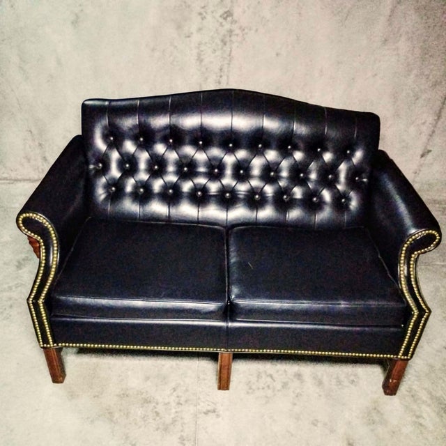 1980s 1984 Chesterfield Settee by the Boling Furniture Company For Sale - Image 5 of 9