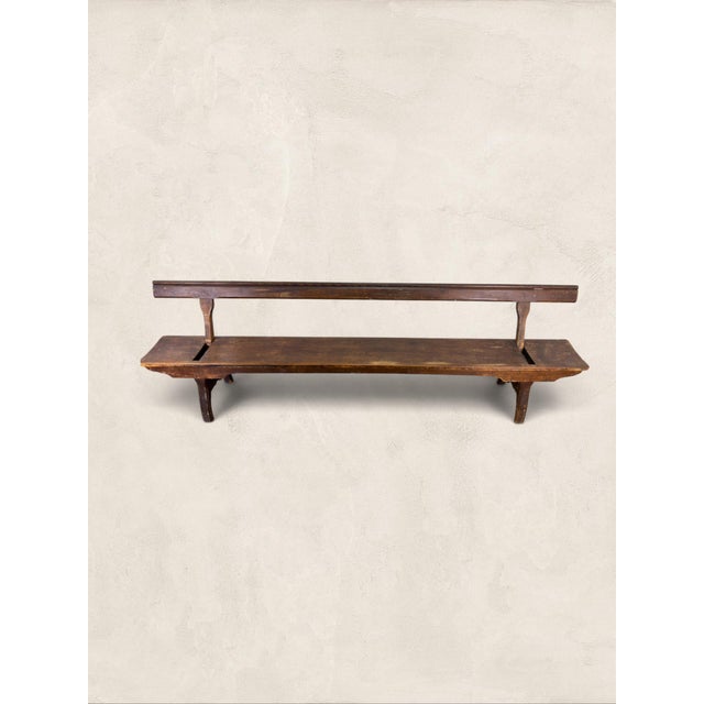 Wood Late 19th Century Antique English Large Reversible Back Tram Bench, 9’ Long For Sale - Image 7 of 16