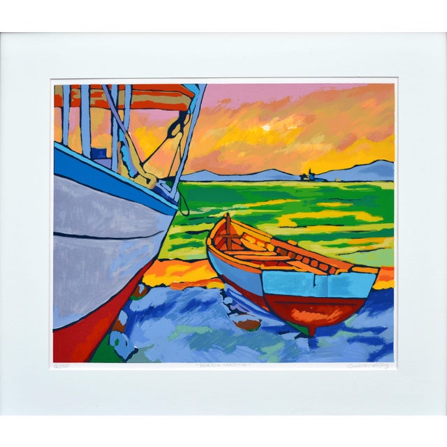 Poezia Marina, Spain - Fauvist Landscape - Limited Edition Screenprint #12/150 Bright and bold screen print by Spanish...