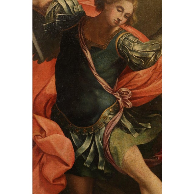 Workshop of Guido Reni, Saint Michael the Archangel, 1650, Oil on Canvas For Sale - Image 6 of 11