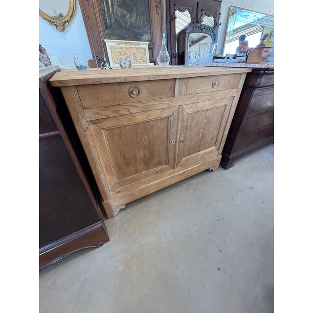 19th Century French Louis Philippe Solid Walnut Bleached Sideboard / Buffet. For Sale - Image 9 of 10