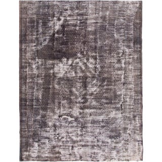 Vintage Distrssed Persian Wool Rug For Sale