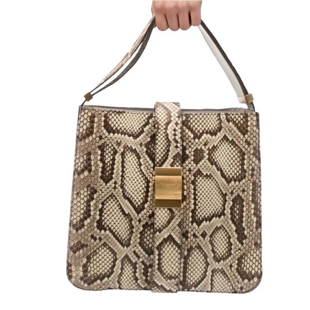 Brown Bottega Veneta Python Marie Snakeskin Shoulder Bag Gold Plated For Sale - Image 8 of 10