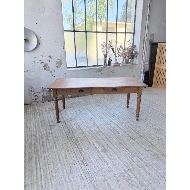 Cherrywood Farmhouse Bistro Table with Turned Legs, 1890s For Sale - Image 18 of 18