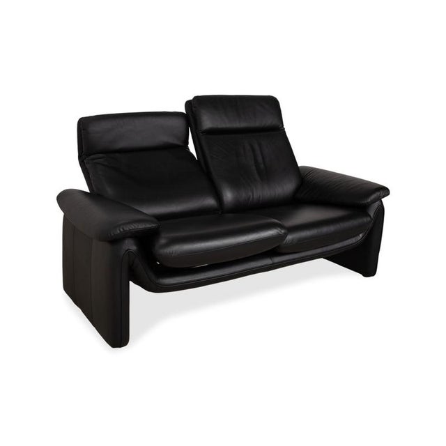 Atlanta 2-Seater Sofa in Black Leather For Sale - Image 5 of 18
